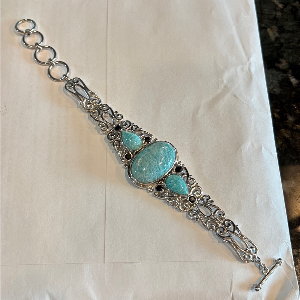 Amazonite and Sterling Silver Bracelet